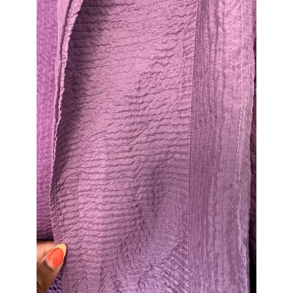 Eileen Fisher Blazer Purple Open Lightweight Silk Stitched Relaxed Mature Sie XL - Picture 6 of 11